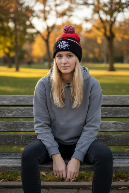 Black and Red Beenie